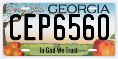 GA license plate CEP6560