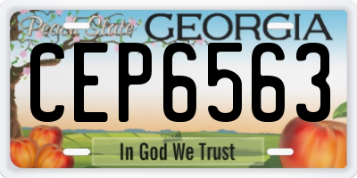 GA license plate CEP6563