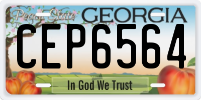 GA license plate CEP6564