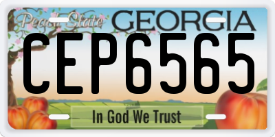 GA license plate CEP6565
