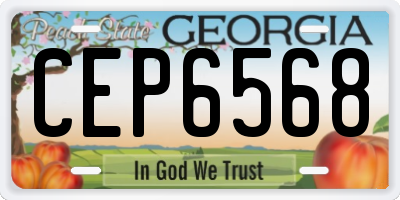 GA license plate CEP6568