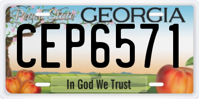 GA license plate CEP6571
