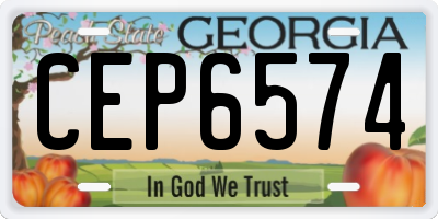 GA license plate CEP6574