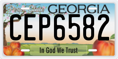 GA license plate CEP6582
