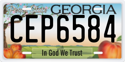 GA license plate CEP6584
