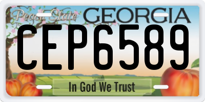 GA license plate CEP6589