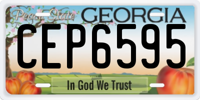 GA license plate CEP6595
