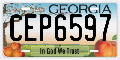 GA license plate CEP6597