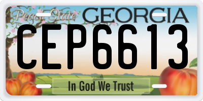 GA license plate CEP6613