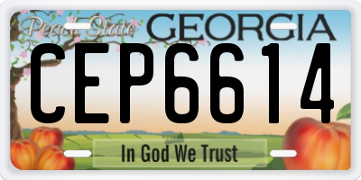 GA license plate CEP6614