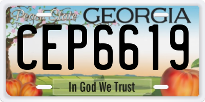 GA license plate CEP6619