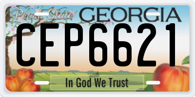 GA license plate CEP6621