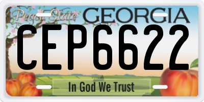 GA license plate CEP6622