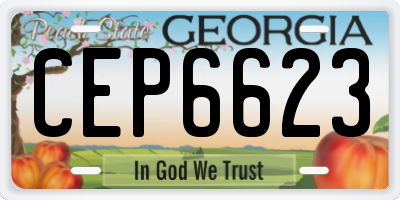 GA license plate CEP6623