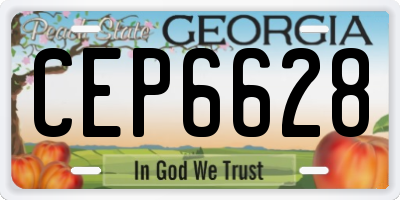 GA license plate CEP6628