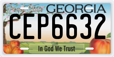 GA license plate CEP6632