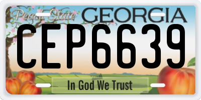 GA license plate CEP6639