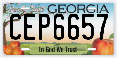 GA license plate CEP6657