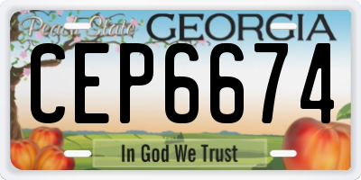 GA license plate CEP6674