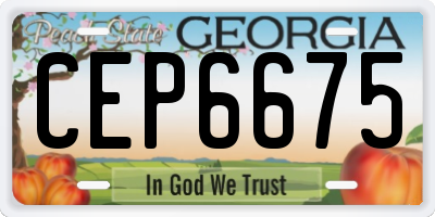 GA license plate CEP6675