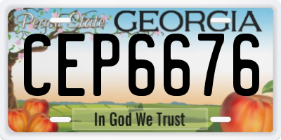 GA license plate CEP6676