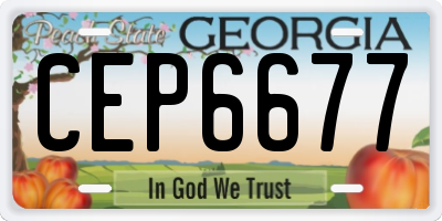 GA license plate CEP6677