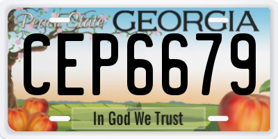 GA license plate CEP6679
