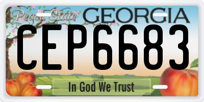 GA license plate CEP6683
