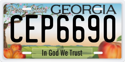 GA license plate CEP6690