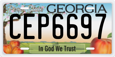 GA license plate CEP6697