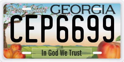 GA license plate CEP6699