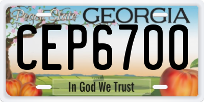 GA license plate CEP6700