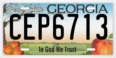 GA license plate CEP6713