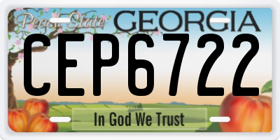 GA license plate CEP6722
