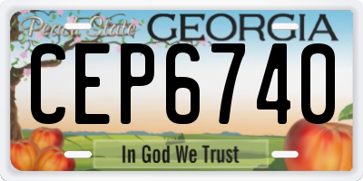 GA license plate CEP6740