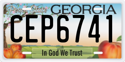 GA license plate CEP6741