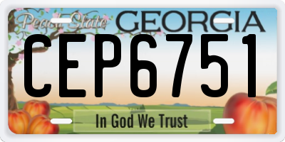 GA license plate CEP6751
