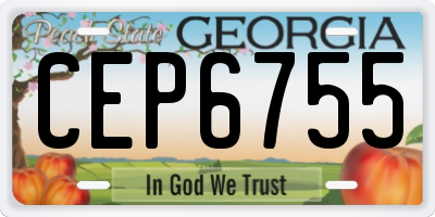 GA license plate CEP6755