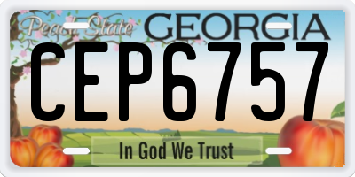GA license plate CEP6757