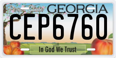 GA license plate CEP6760