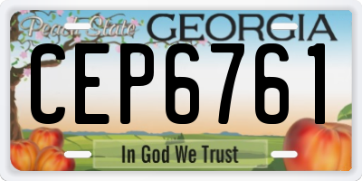 GA license plate CEP6761