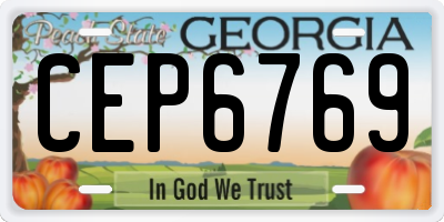 GA license plate CEP6769
