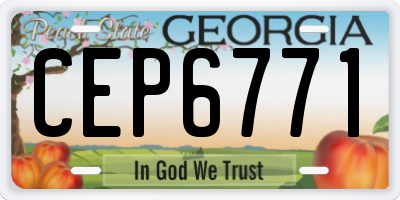GA license plate CEP6771