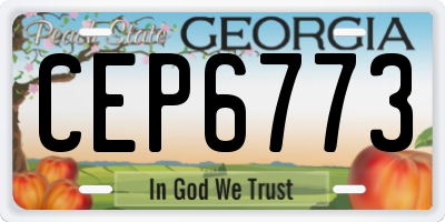 GA license plate CEP6773