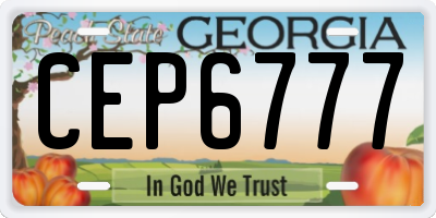GA license plate CEP6777