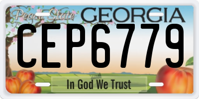 GA license plate CEP6779
