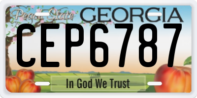 GA license plate CEP6787