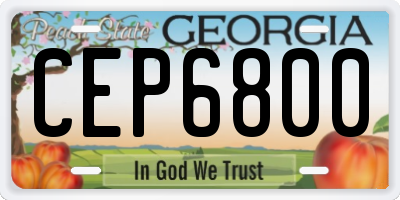 GA license plate CEP6800