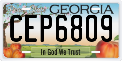 GA license plate CEP6809