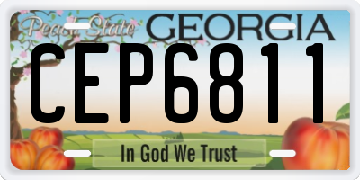 GA license plate CEP6811